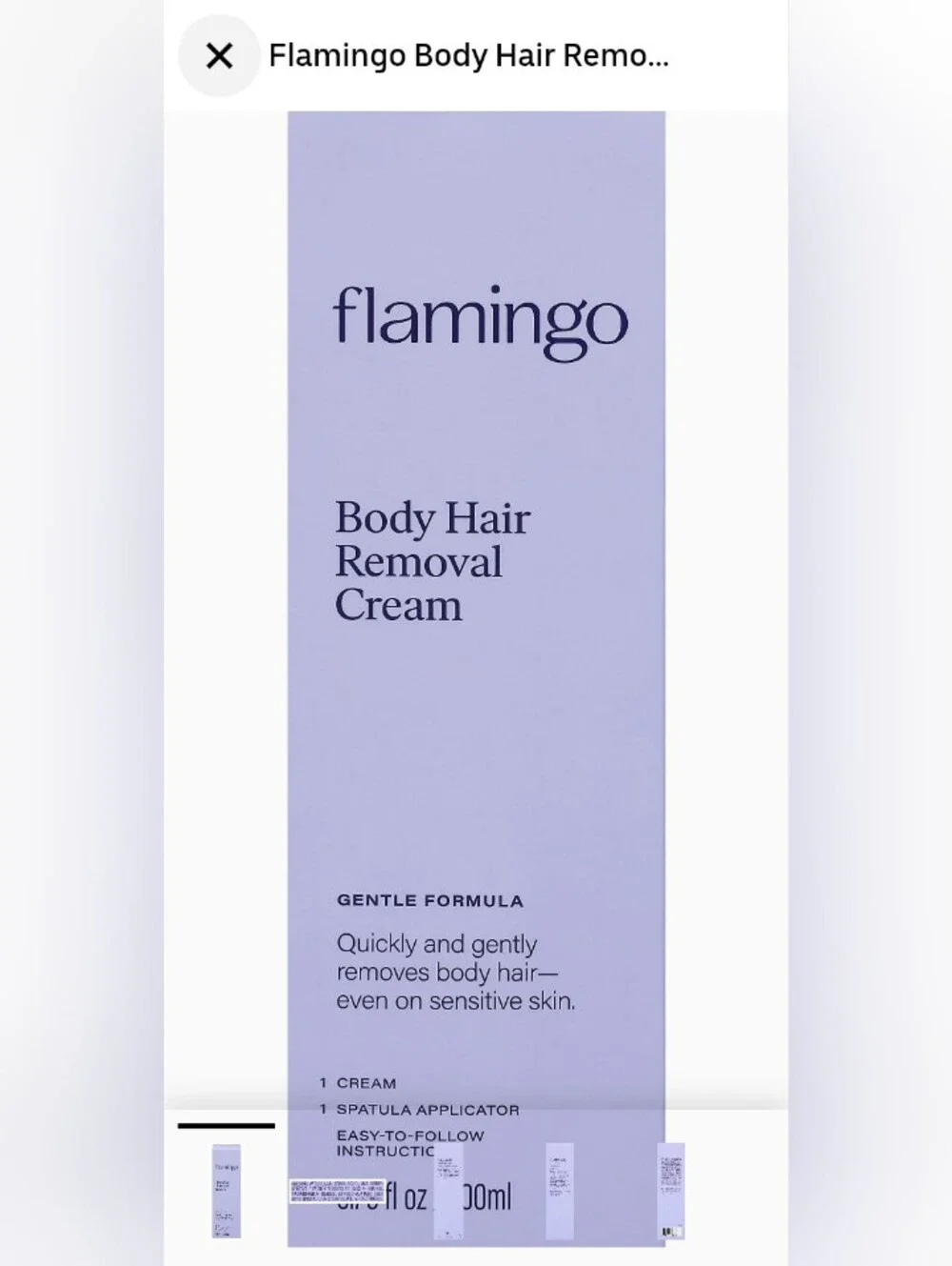 Flamingo Body Hair Removal Cream - Lavender Large 6.76 oz w/Applicator